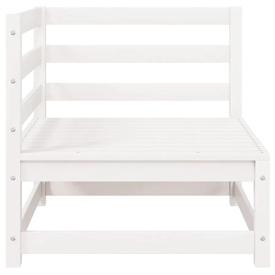Canapés d'angle de jardin 2 pcs blanc bois de pin massif - 5