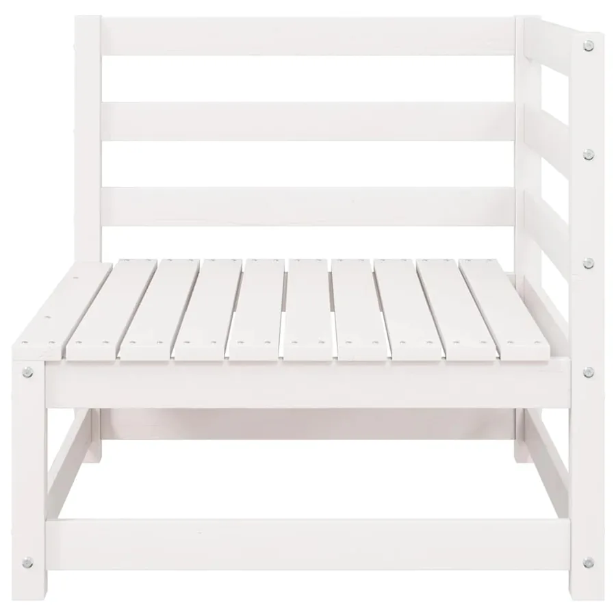 Canapés d'angle de jardin 2 pcs blanc bois de pin massif - 6