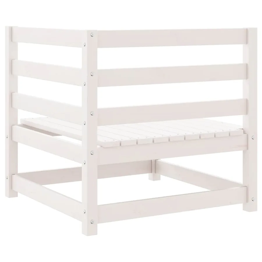 Canapés d'angle de jardin 2 pcs blanc bois de pin massif - 7