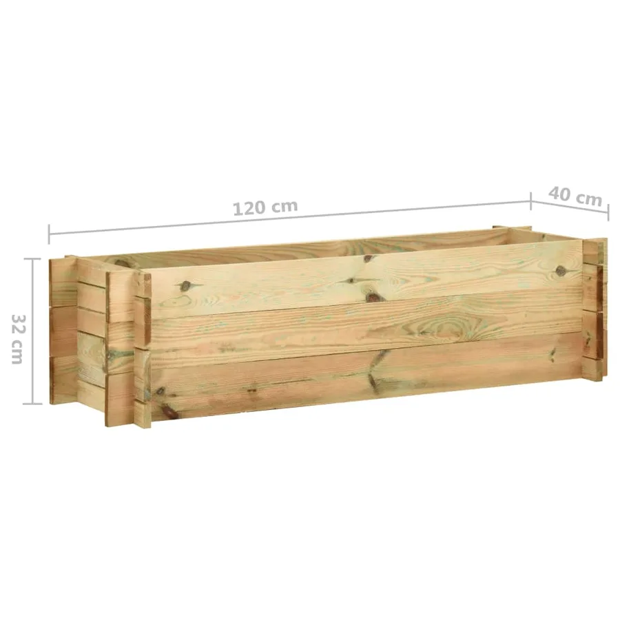 Jardinière surélevée de légumes Bois de pin imprégné 120 cm - 5