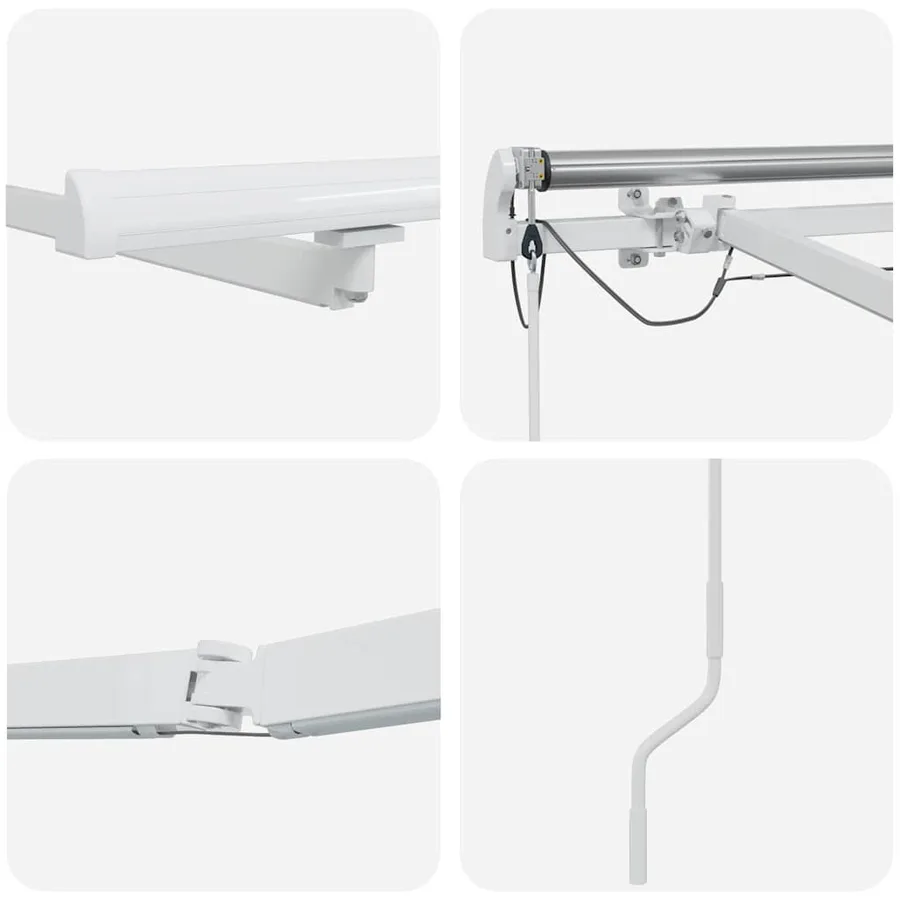 Cadre d'auvent Blanc 350 x 250 cm Aluminium - 12