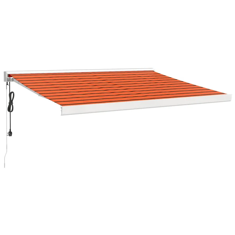 Auvent rétractable orange et marron 3x2,5 m tissu et aluminium - 2