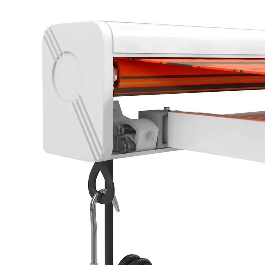Auvent rétractable orange et marron 3x2,5 m tissu et aluminium - 6