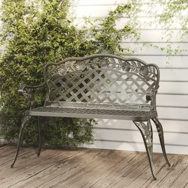 Banc de jardin 108 cm Aluminium coulé Vert