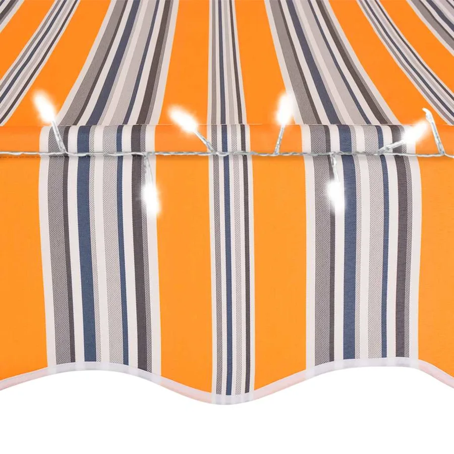 Auvent manuel rétractable avec LED 250 cm Jaune et bleu - 5