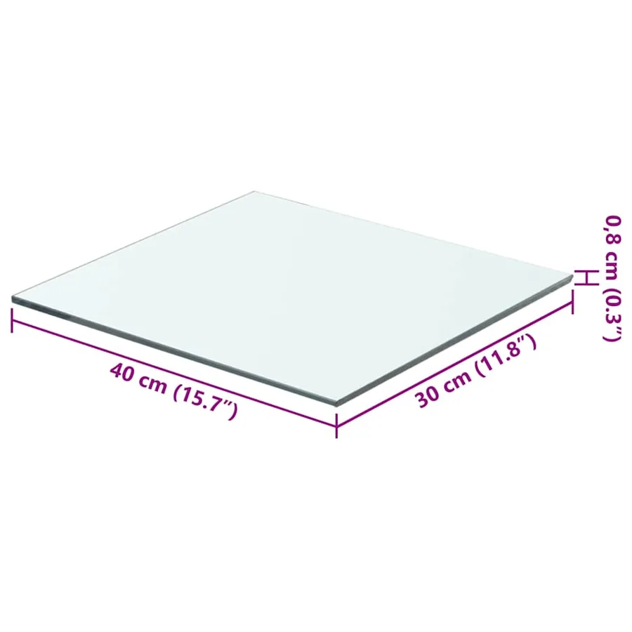 Panneaux d'étagère 2 pcs Verre Transparent 40 x 30 cm - 4