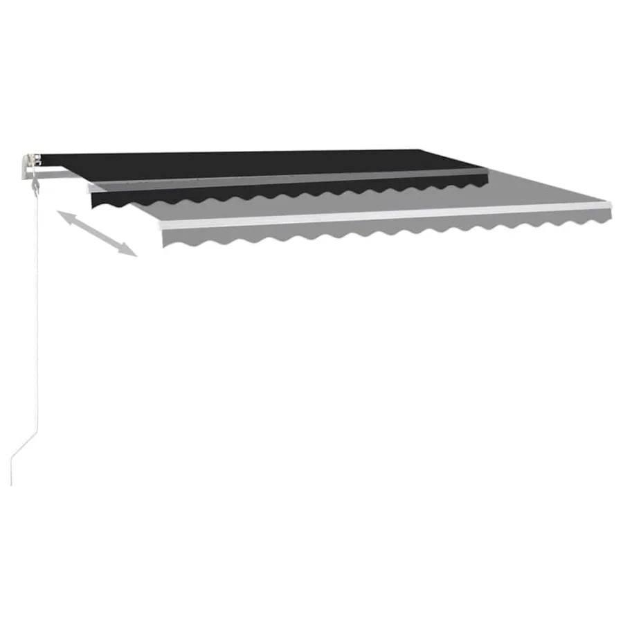 Auvent automatique et capteur de vent/LED 450x300 cm Anthracite - 9