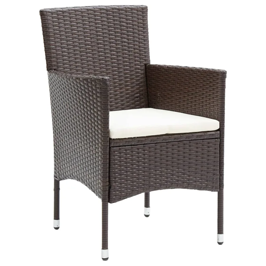Chaises à manger de jardin lot de 4 Résine tressée Marron - 2