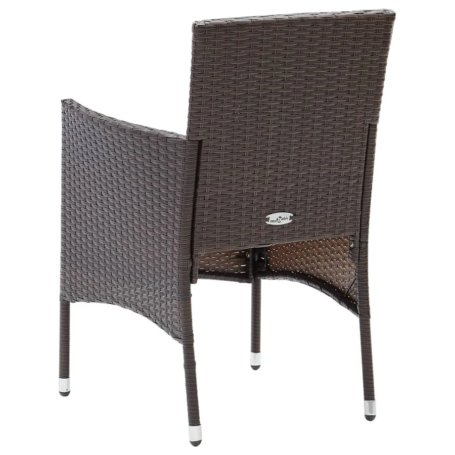Chaises à manger de jardin lot de 4 Résine tressée Marron - 5