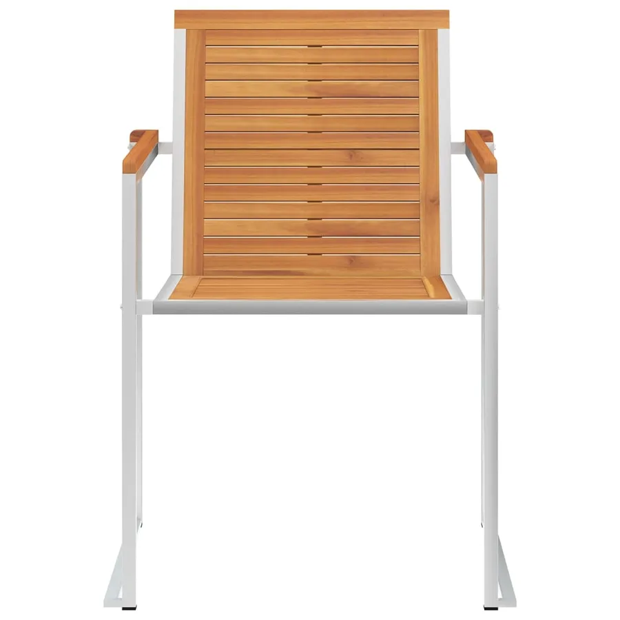 Chaises de jardin lot de 8 avec coussins Bois d'acacia solide - 5