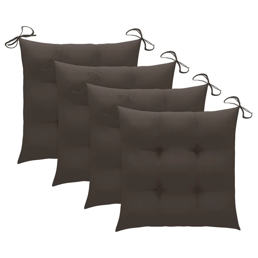 Chaises de jardin empilables avec coussins lot de 4 Teck solide - 20