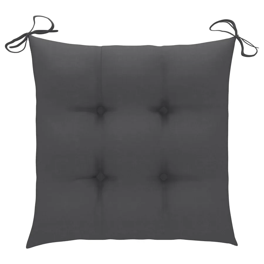 Chaises de jardin empilables avec coussins lot de 4 Teck solide - 8