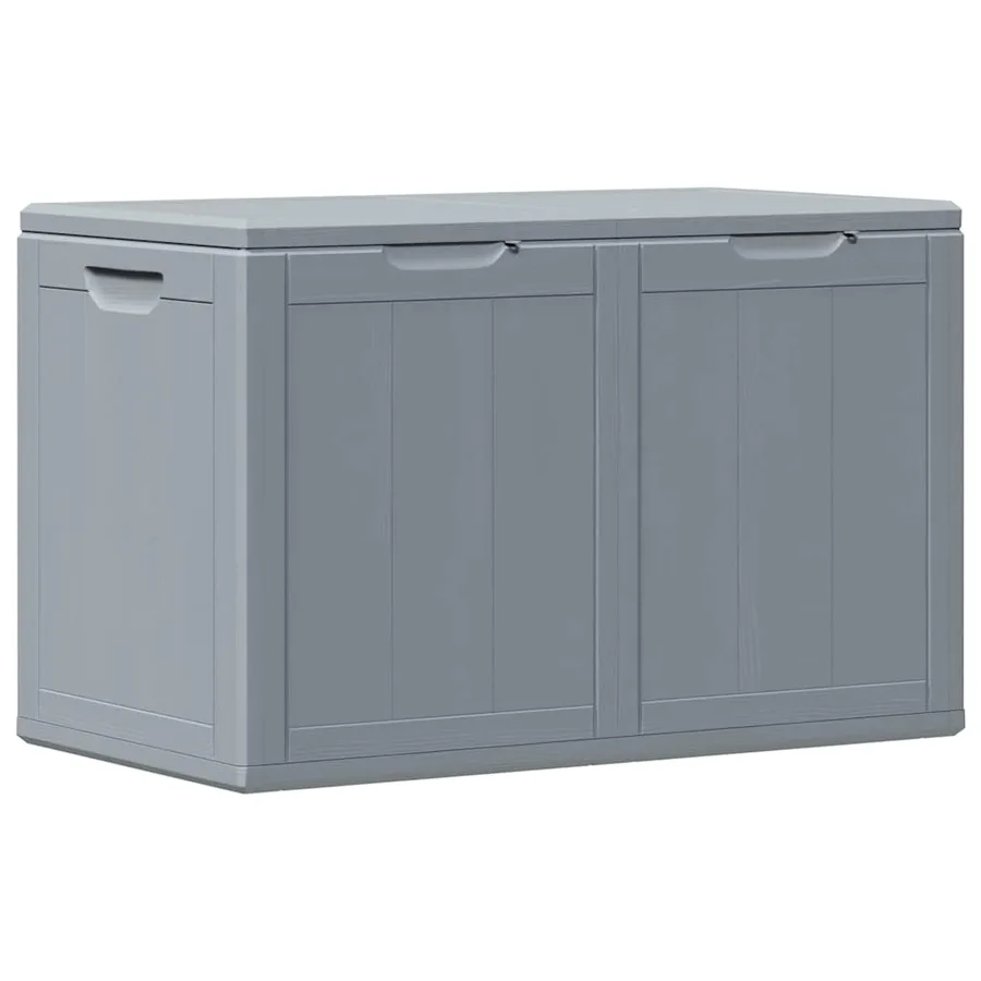 Boîte de rangement de jardin 180 L Gris PP aspect bois - 2