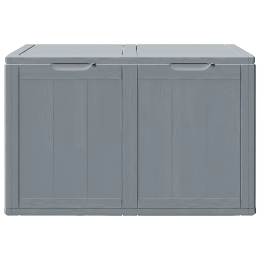 Boîte de rangement de jardin 180 L Gris PP aspect bois - 3