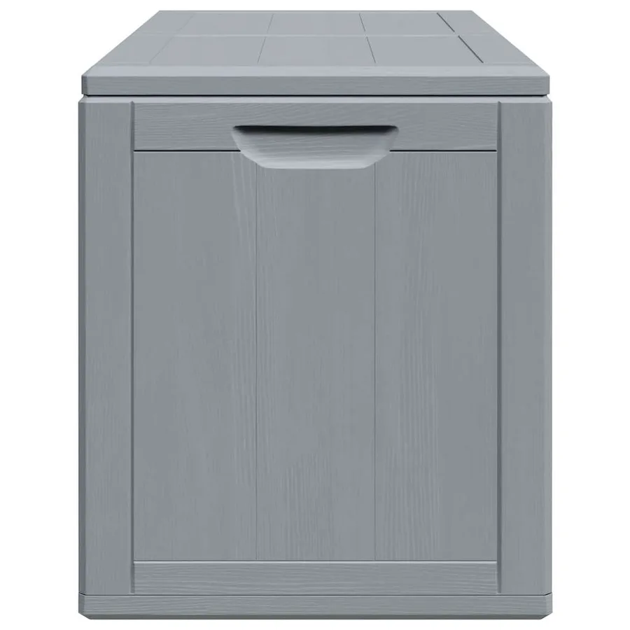 Boîte de rangement de jardin 180 L Gris PP aspect bois - 5