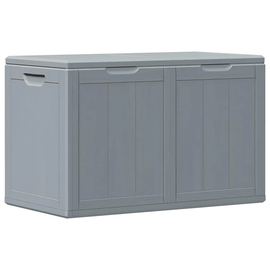 Boîte de rangement de jardin 180 L Gris PP aspect bois - 6