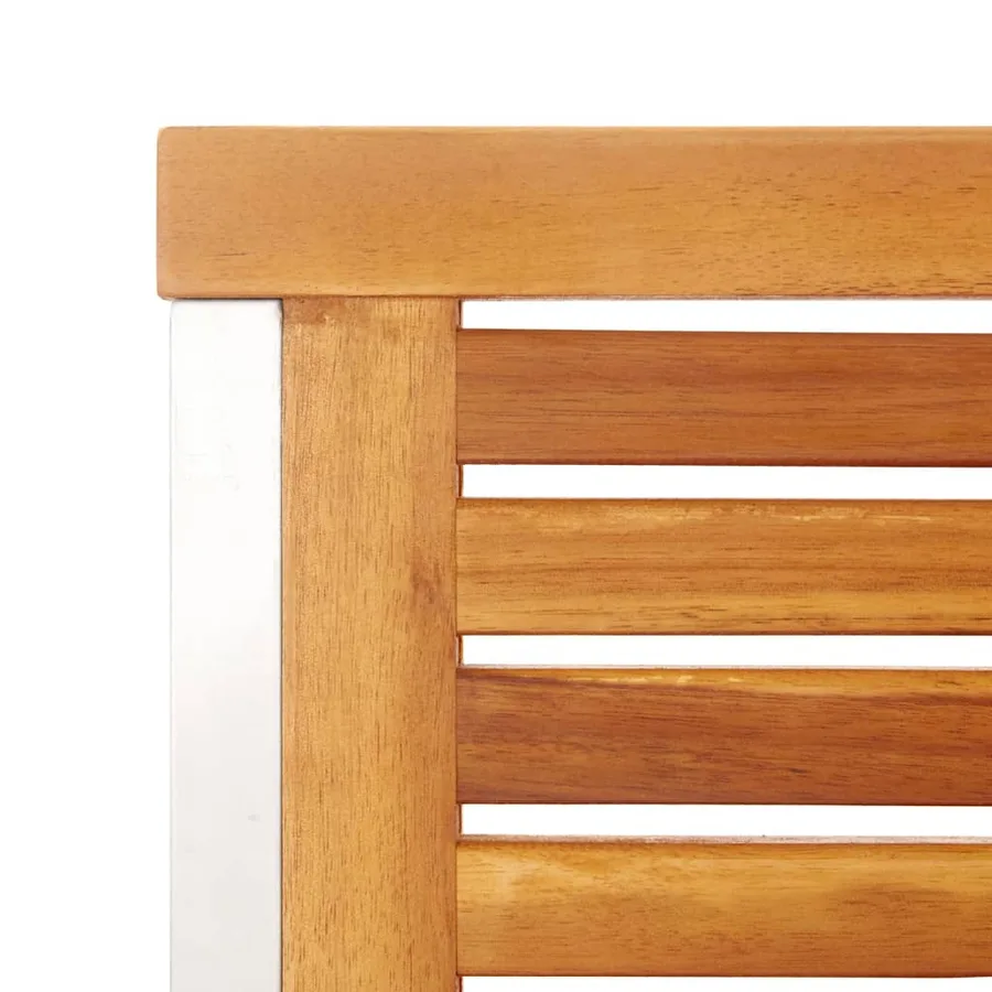 Chaises de jardin lot de 4 Bois d'acacia solide et inox - 6