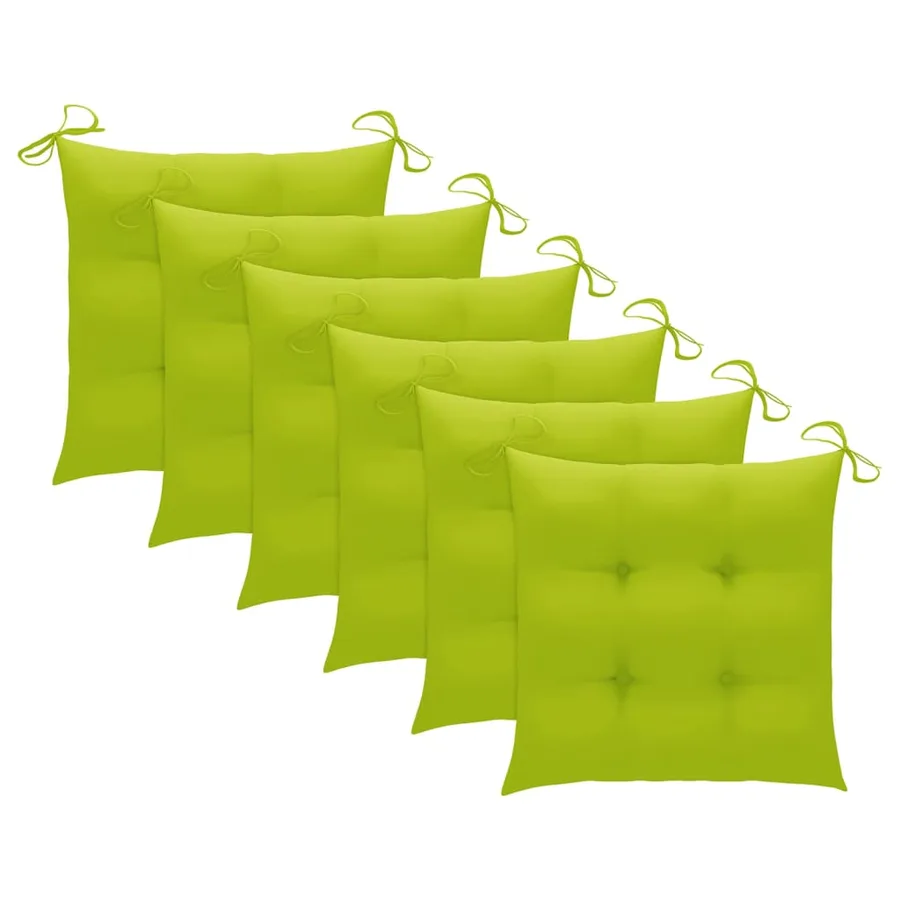 Chaises de jardin empilables avec coussins lot de 6 Teck solide - 20