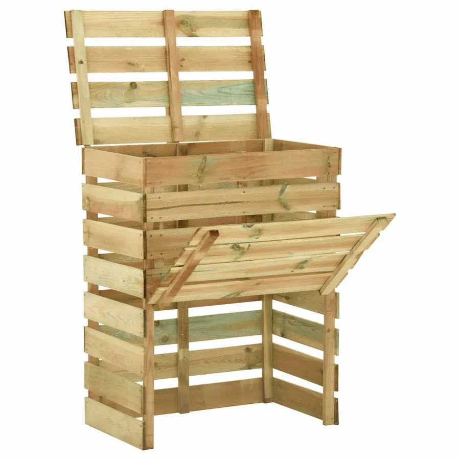 Composteur de jardin à lattes 2 pcs 80x50x100 cm Pin imprégné - 2
