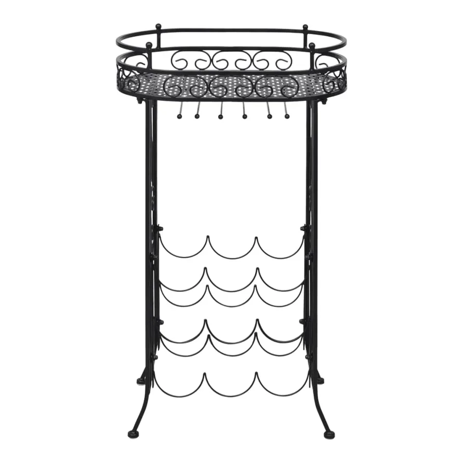 Casier à bouteilles avec porte-verre pour 9 bouteilles Métal - 3