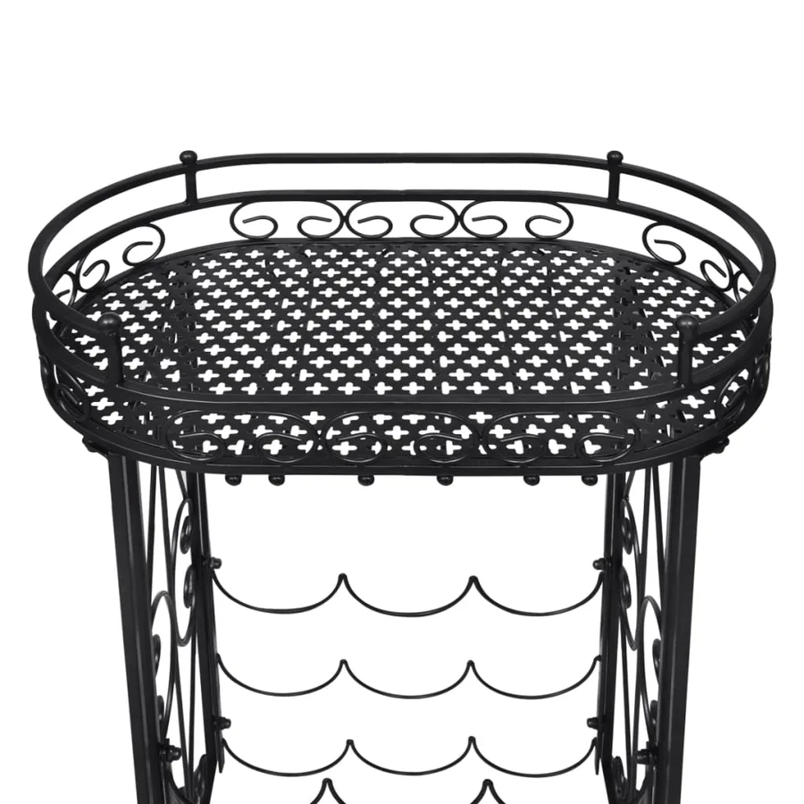 Casier à bouteilles avec porte-verre pour 9 bouteilles Métal - 4