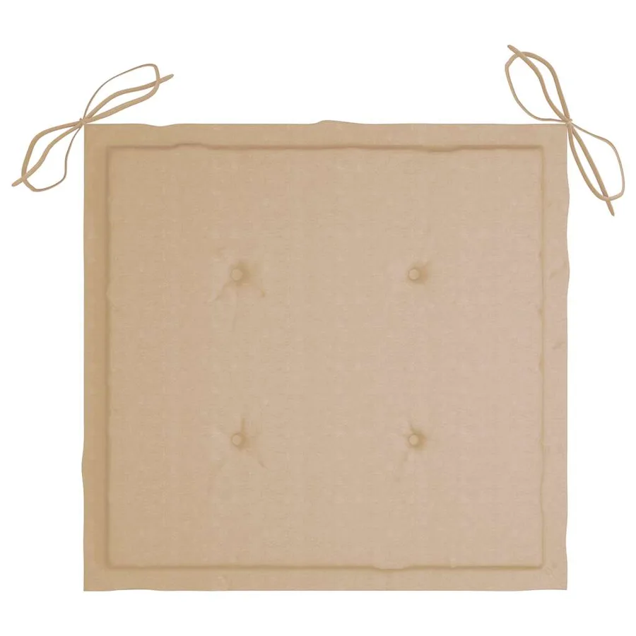 Chaises de jardin empilables avec coussins lot de 8 Teck solide - 9