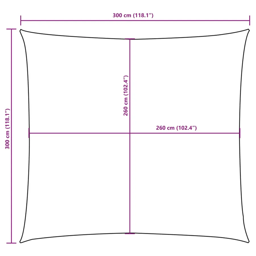 Voile de parasol tissu oxford carré 3x3 m beige - 10