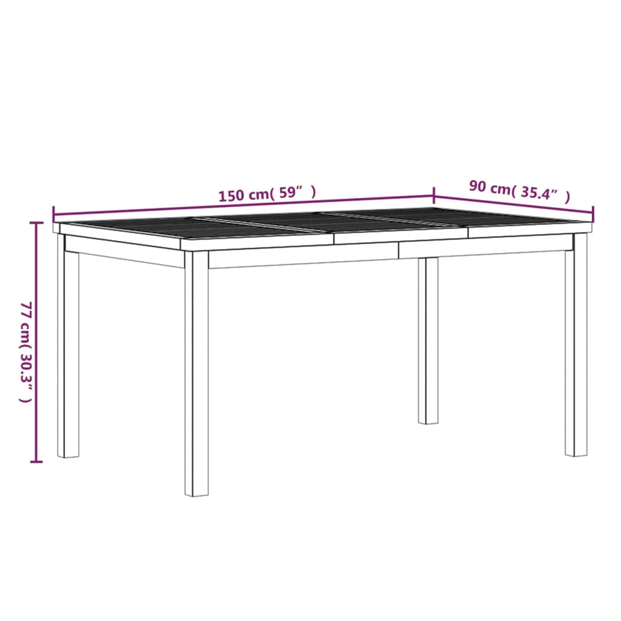Ensemble à manger de jardin 4 pcs Bois de teck massif - 15