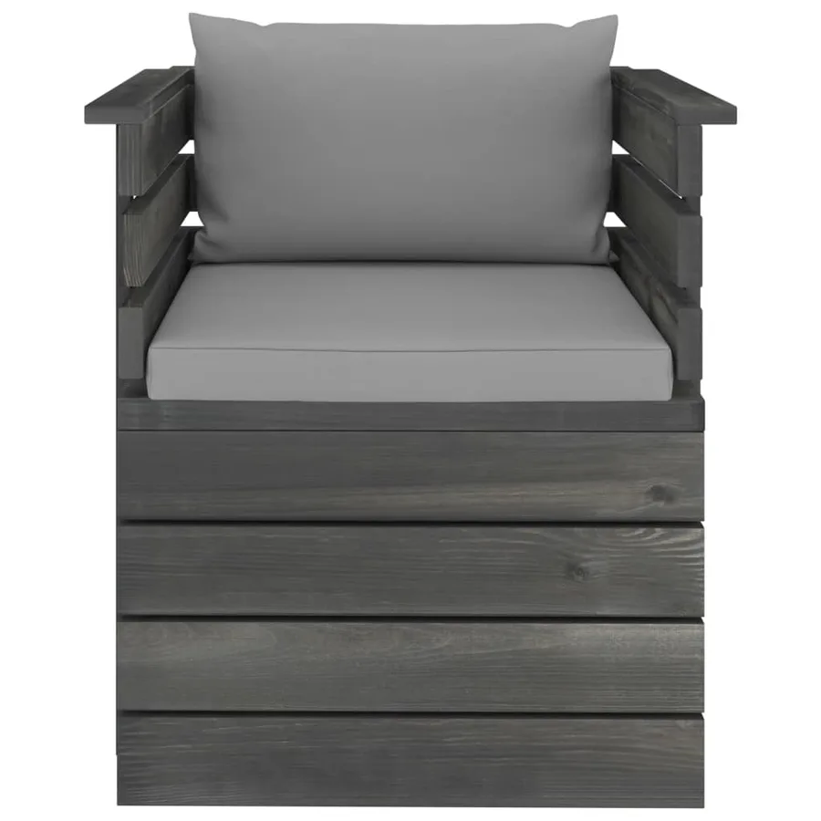 Fauteuil de jardin avec coussins Bois de pin - 3