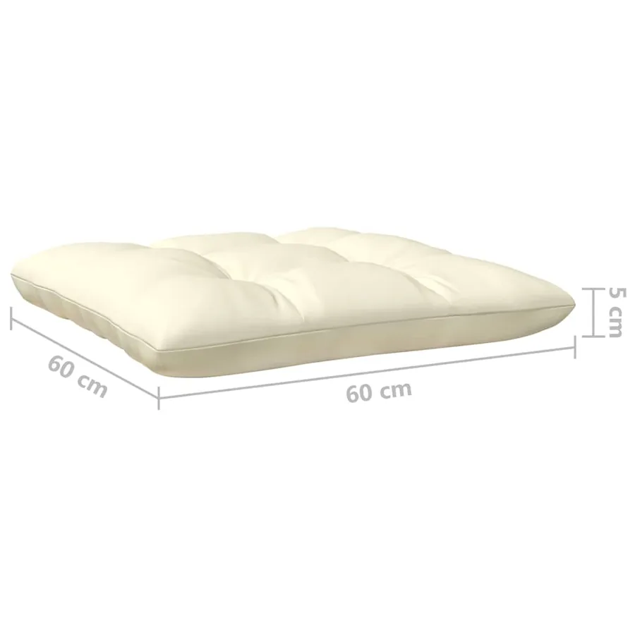 Canapé d'angle de jardin avec coussins crème Bois de pin massif - 7