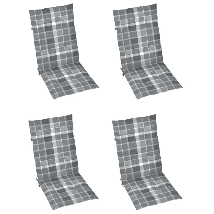 Chaises pliables de jardin lot de 3 avec coussins Bois d'acacia - 6
