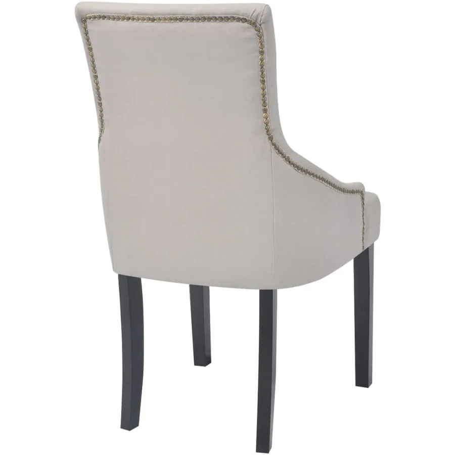 Chaises à manger lot de 2 gris crème tissu - 5