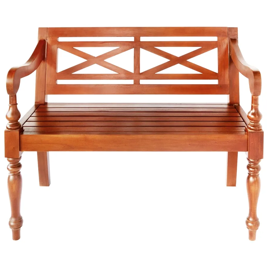 Banc Batavia 98 cm Bois d'acajou massif Marron foncé - 2