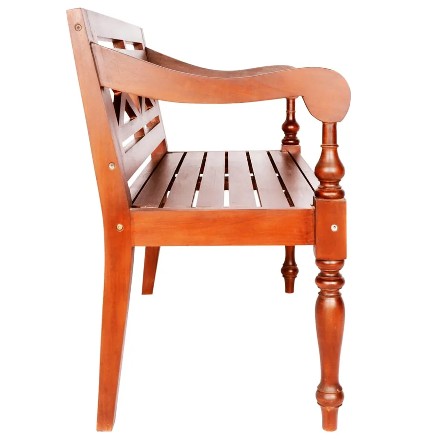Banc Batavia 98 cm Bois d'acajou massif Marron foncé - 3