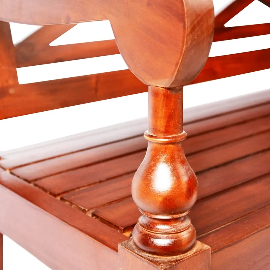 Banc Batavia 98 cm Bois d'acajou massif Marron foncé - 5