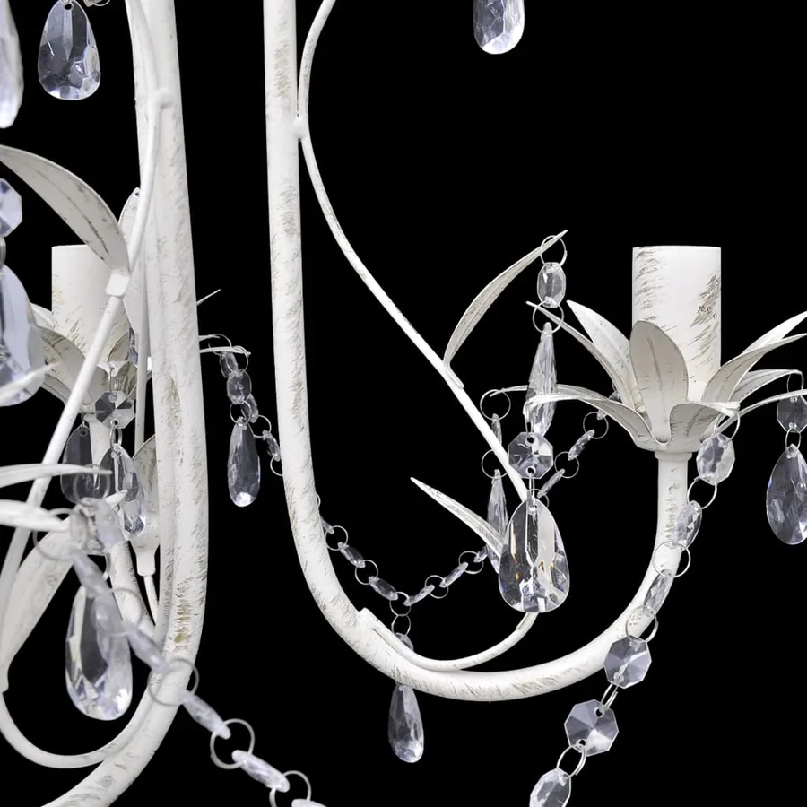Lustres suspendus à cristaux 2 pcs Blanc élégant - 4