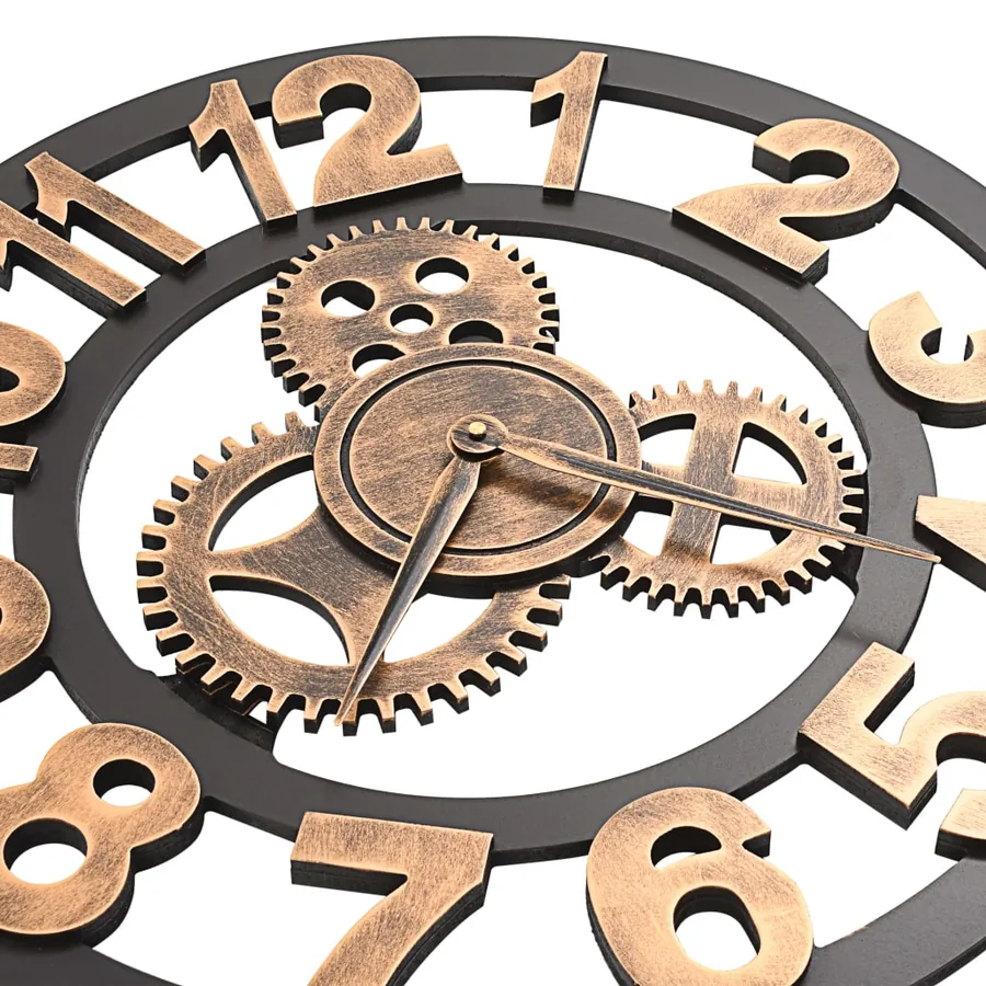 Horloge murale Métal 58 cm Doré et noir - 5