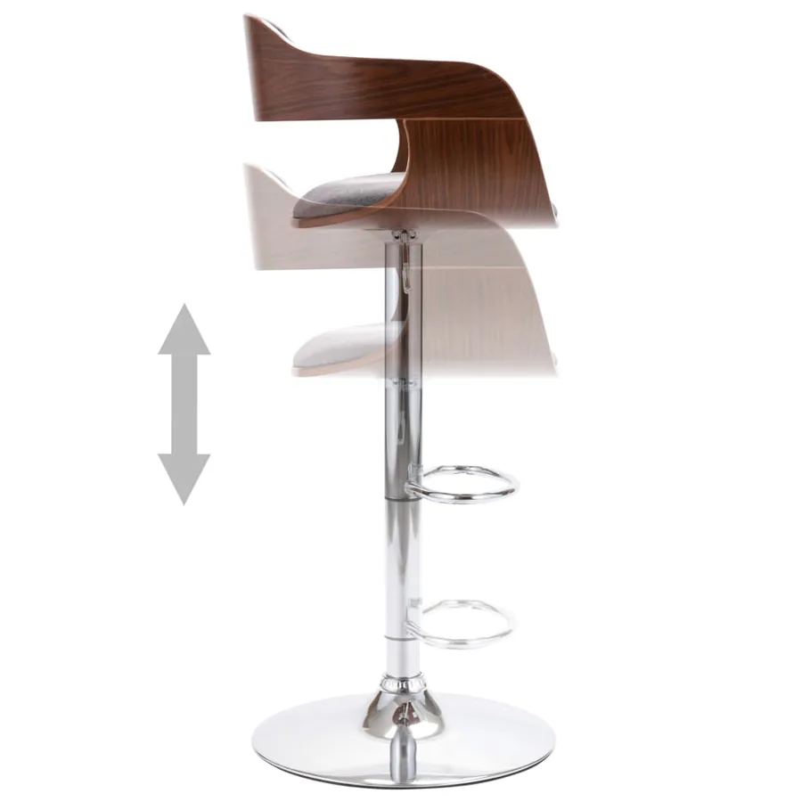 Tabouret de bar Contreplaqué et tissu gris - 3