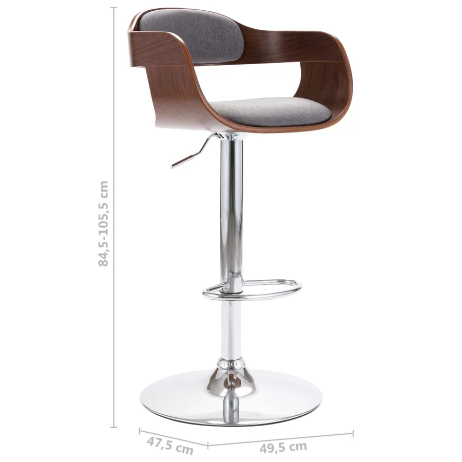 Tabouret de bar Contreplaqué et tissu gris - 7