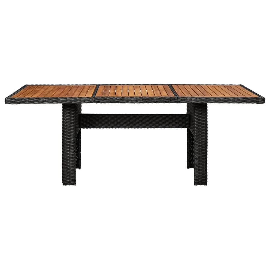 Table à manger de jardin Noir 200x100x74 cm Résine tressée - 2