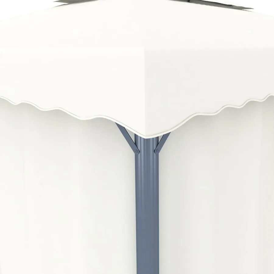 Tonnelle et rideau et guirlande lumineuse LED 3x3 m Blanc crème - 7
