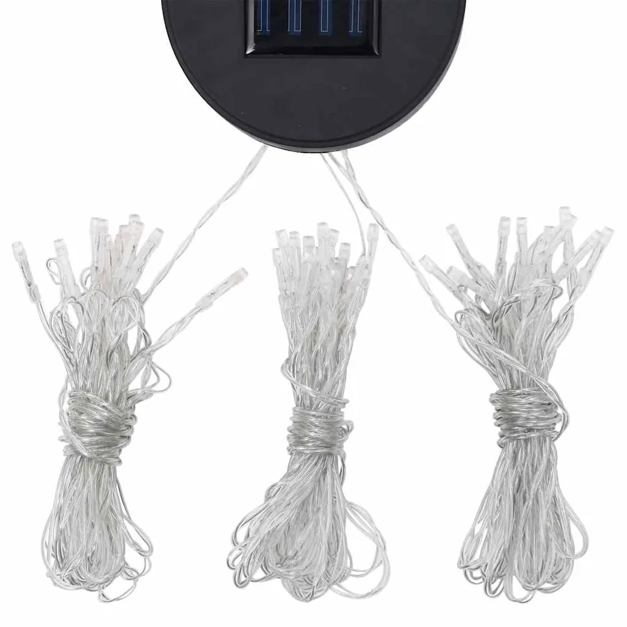 Tonnelle et rideau et guirlande lumineuse LED 3x3 m Blanc crème - 9