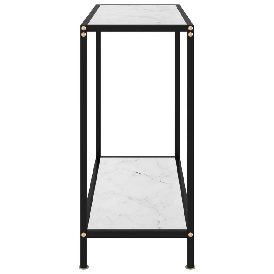 Table console Blanc 80x35x75 cm Verre trempé - 3