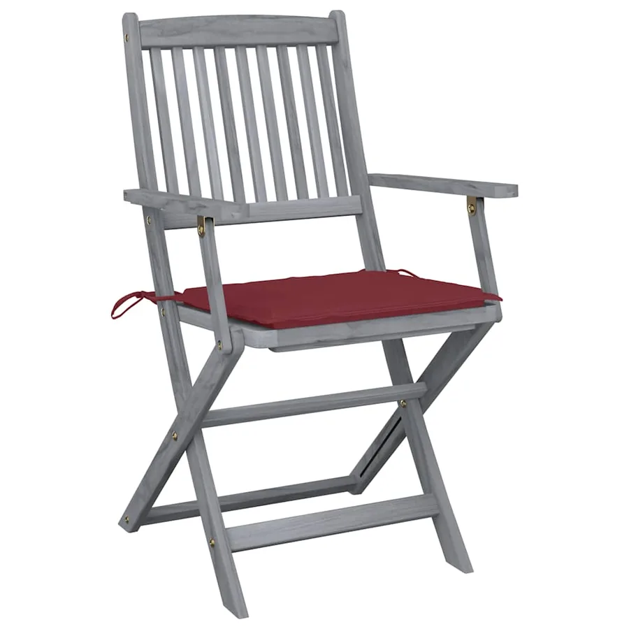 Chaises pliables d'extérieur lot de 6 et coussins Bois d'acacia - 8