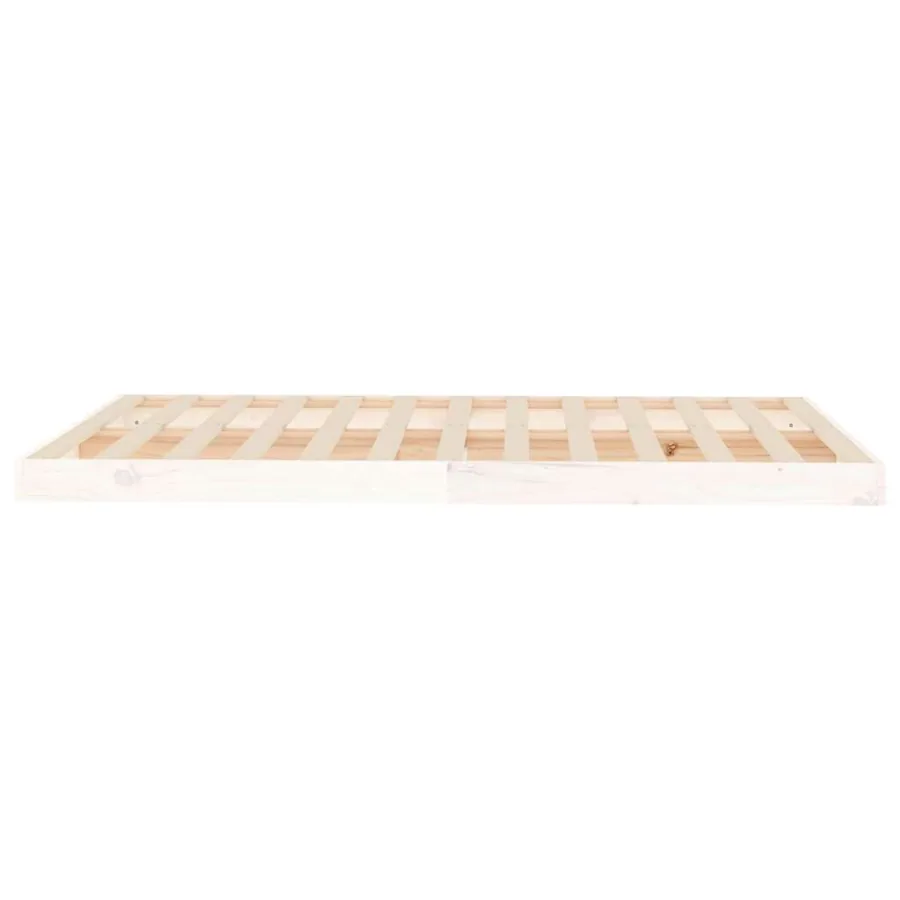 Cadre de lit sans matelas blanc 120x190 cm bois de pin massif - 6