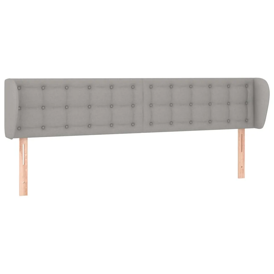 Tête de lit avec oreilles Gris clair 203x23x78/88 cm Tissu - 2
