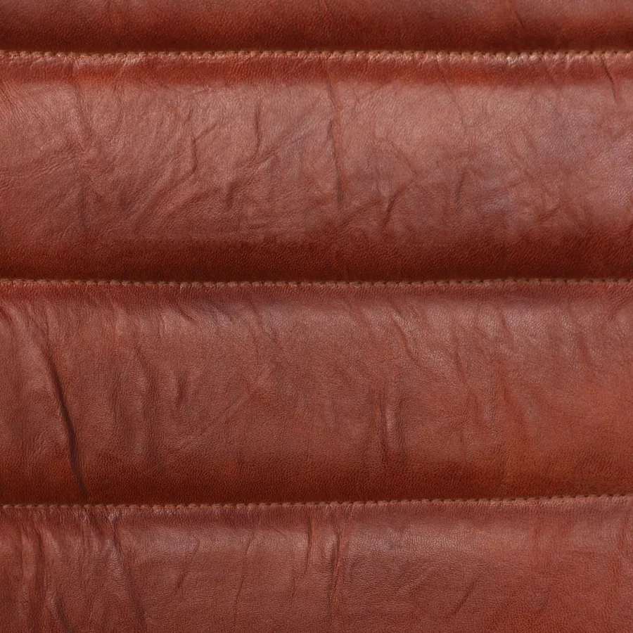 Chaises à manger lot de 6 marron cuir véritable - 10