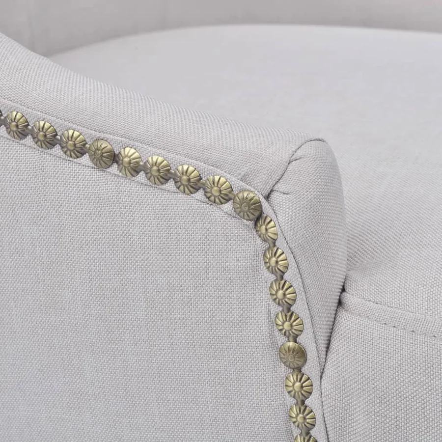 Chaises à manger lot de 6 gris crème tissu - 6