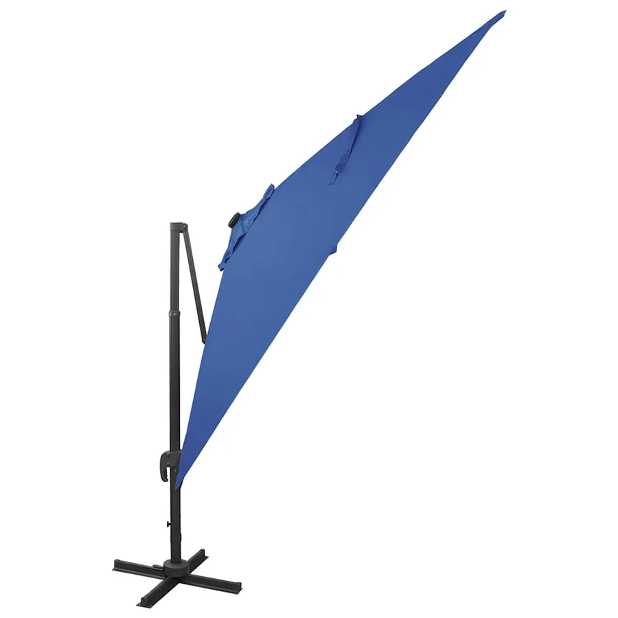 Parasol de jardin en porte-à-faux et mât et lumières LED - 2