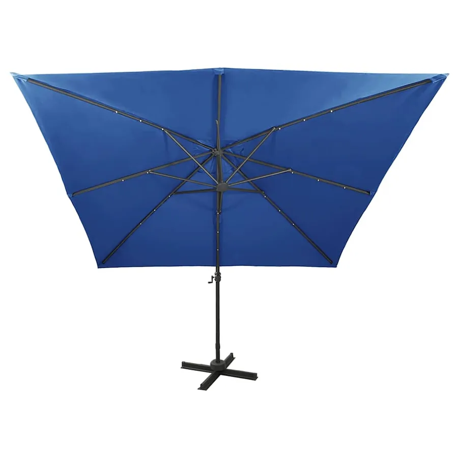 Parasol de jardin en porte-à-faux et mât et lumières LED - 5